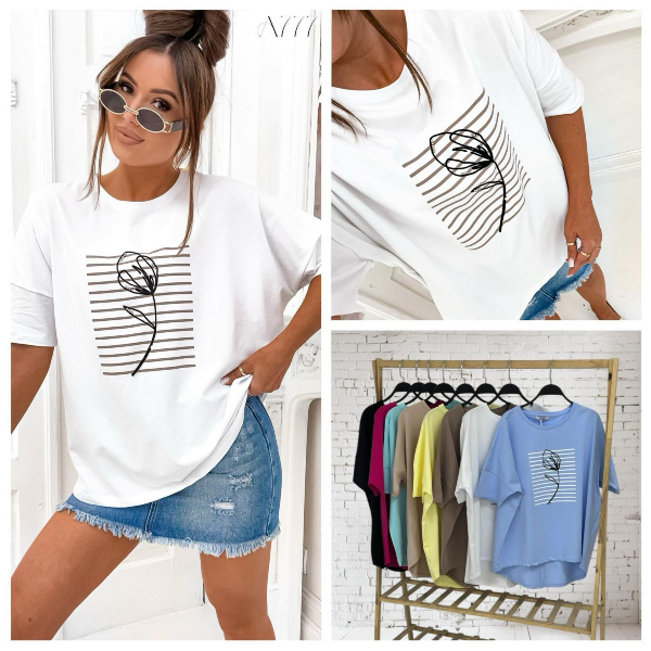 Bluzki damskie Roz Standard, Mix Kolor Paczka 10 szt